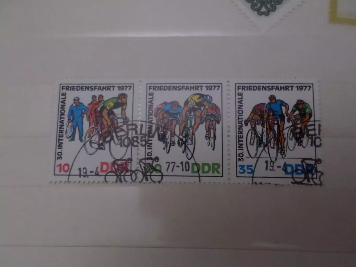 Марки ГДР 30-я велогонка мира 1977 г гаш сцепка