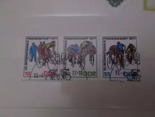 Марки ГДР 30-я велогонка мира 1977 г гаш сцепка