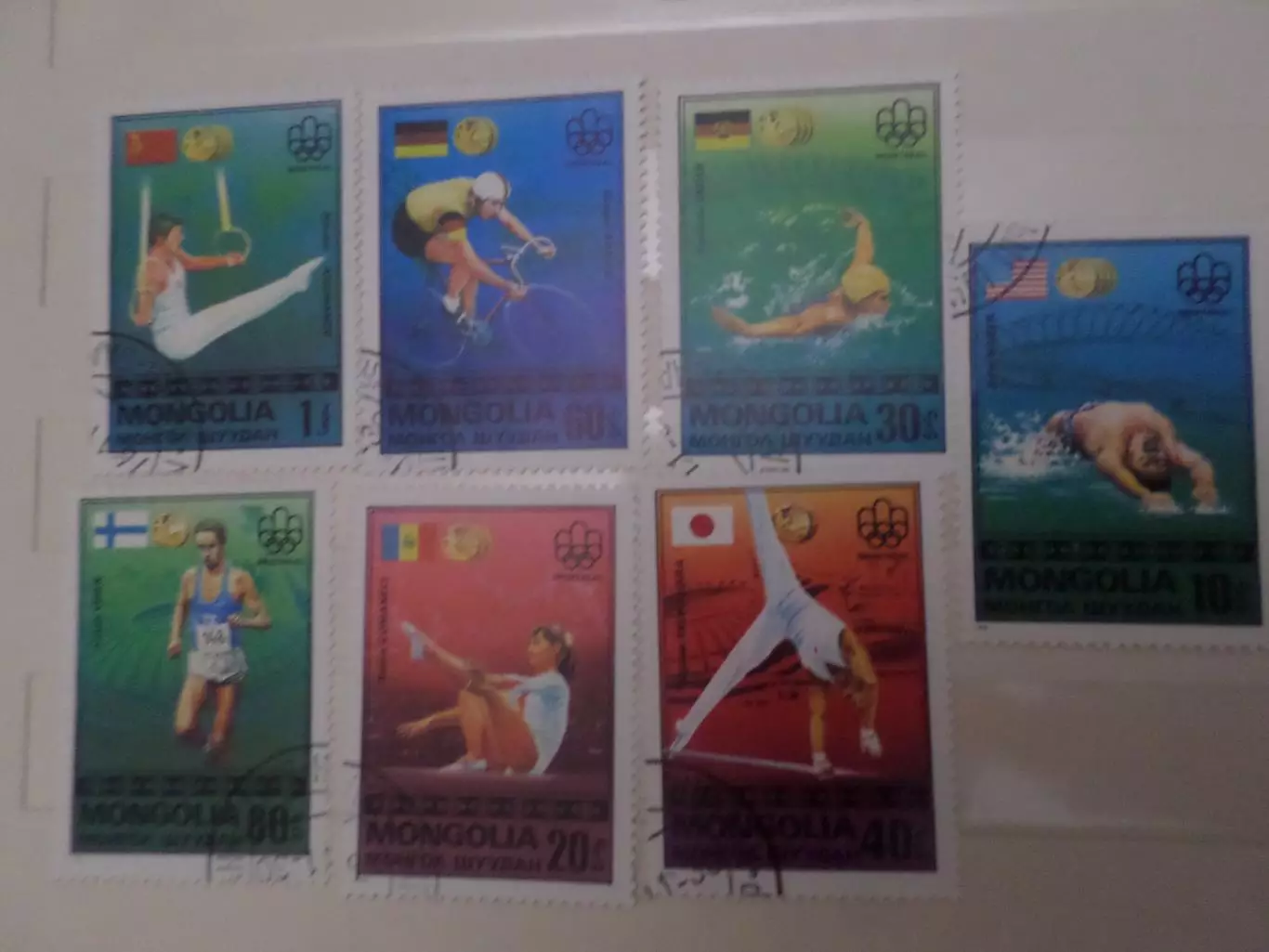 Марки Монголия олимпийские игры Монреаль 1976 г чемпионы гаш