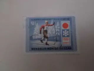 Марки Монголия олимпийские игры Саппоро 1972 г гаш