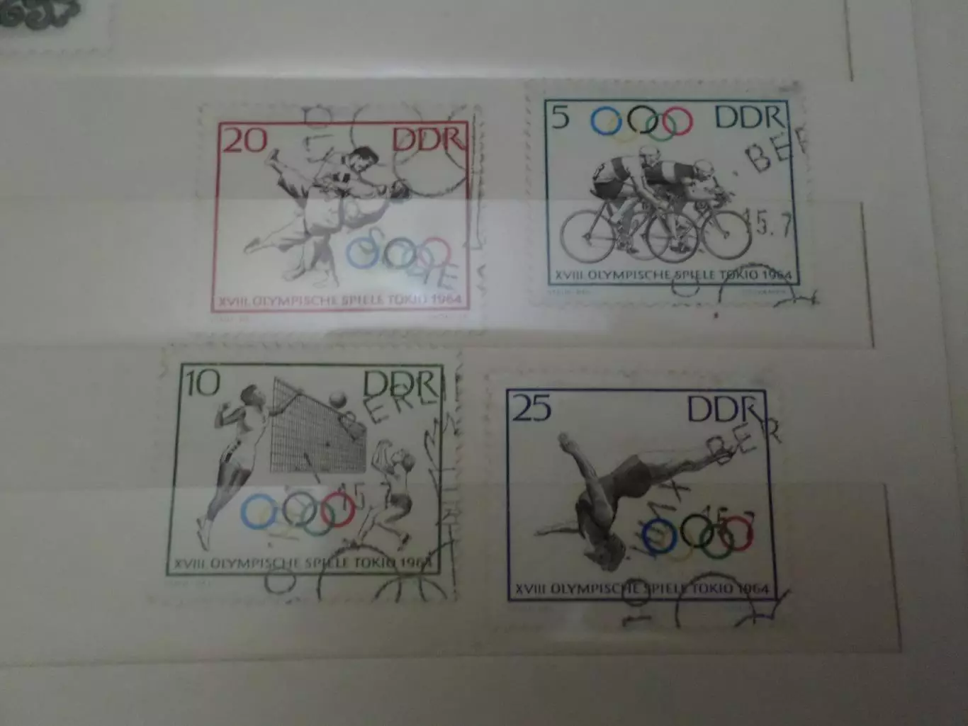 Марки ГДР Олимпийские игры Токио 1964 г гаш