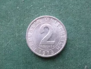 Монета 2 гроша Австрия 1973 г