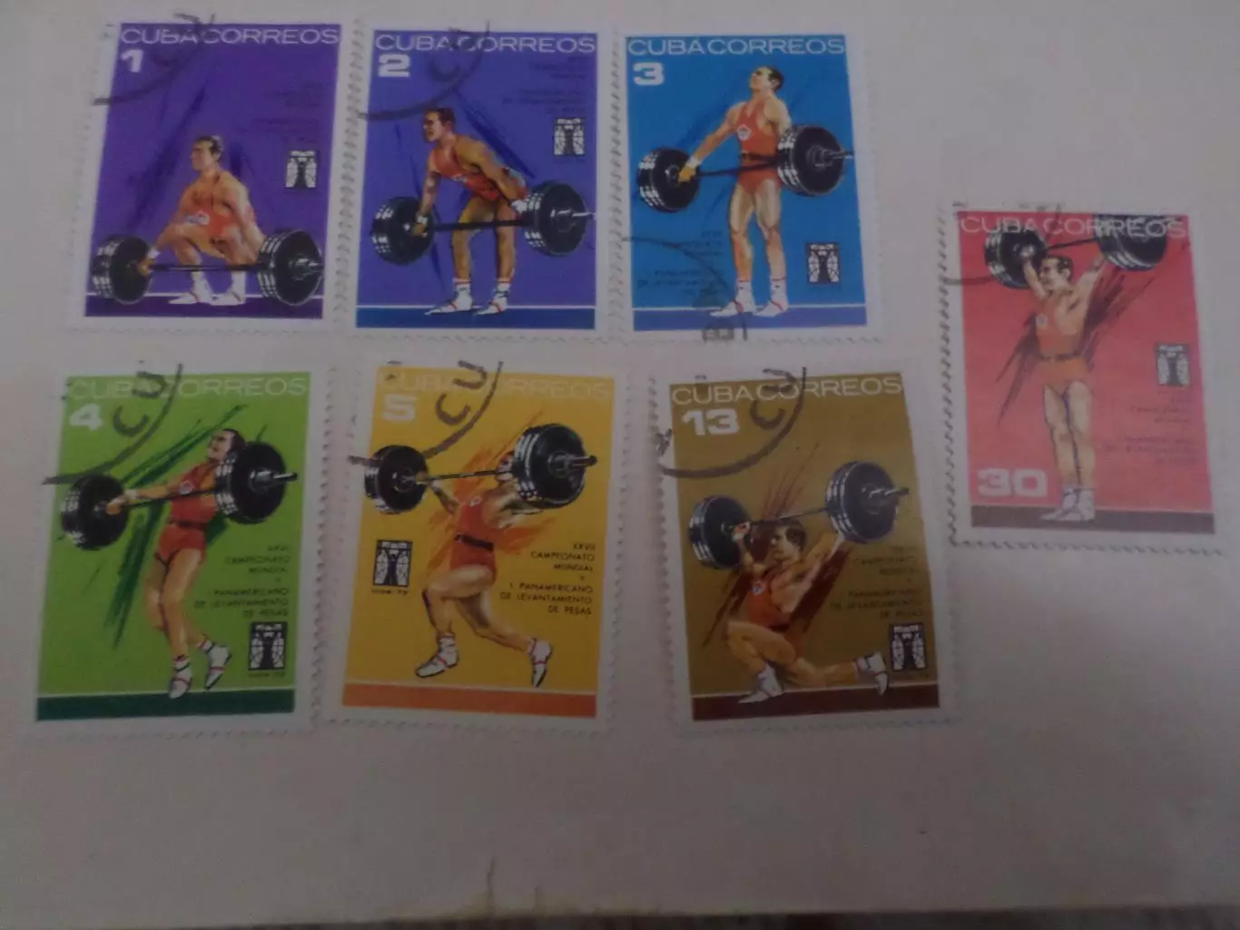 марки Куба Чемпионат мира по тяжелой атлетике 1973 г гаш
