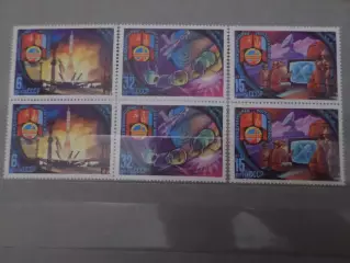 Марки СССР Космос Международный полет СССР - Монголия 1981 г негаш