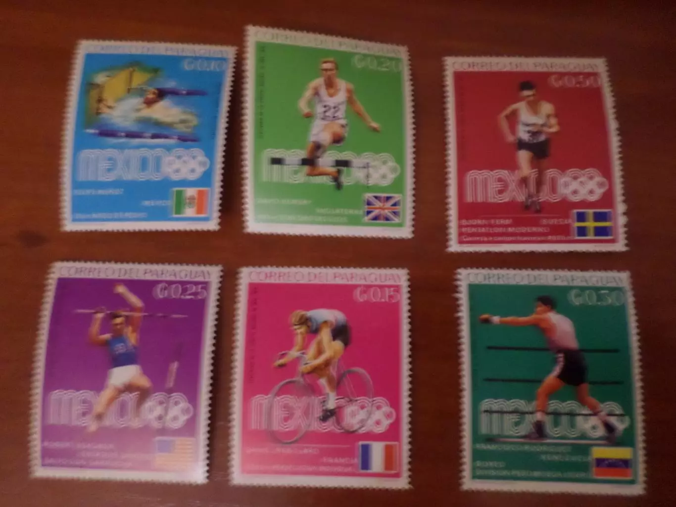 марки Парагвай Олимпийские игры Мехико 1968 г негаш