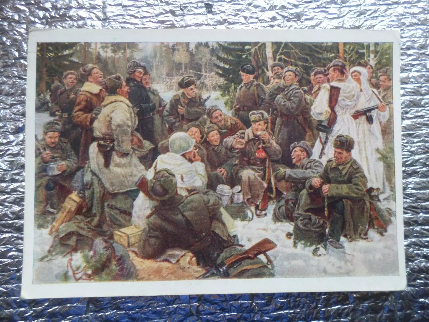 открытка Отдых после боя Василий Теркин 1954 г