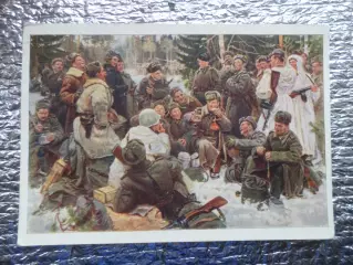 открытка Отдых после боя Василий Теркин 1954 г