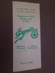 программа Ворскла Полтава - Чайка Севастополь 1988 г