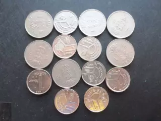 Монеты 1 франк Бельгия 14 шт