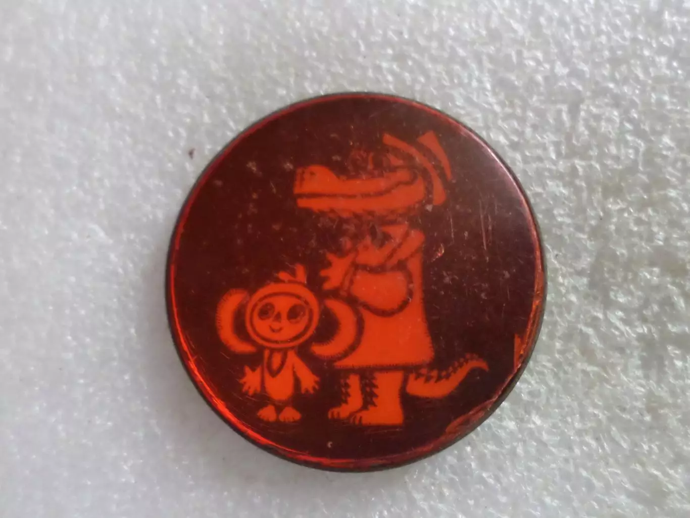 Значок детский мультфильм Чебурашка и крокодил Гена