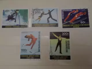 марки ЦАР Центрально-африканская республика Олимпийские игры 1976 г Инсбрук гаш