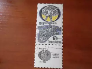 Марки Чехословакия Первый человек на Луне 1969 г гаш