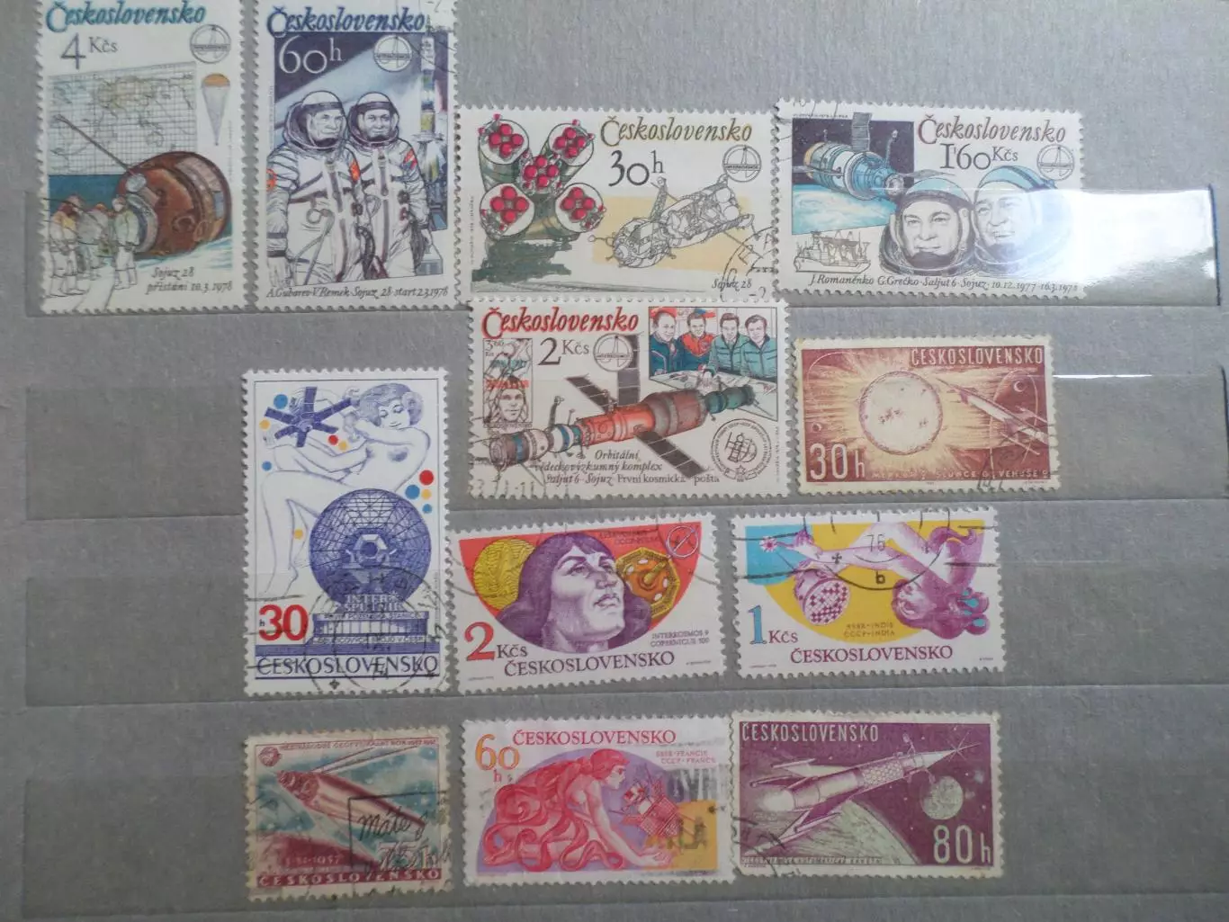 Марки Чехословакия космос разные гаш