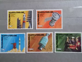 марки ЦАР Центрально-африканская республика космос полет Союз - Аполлон 1975 г