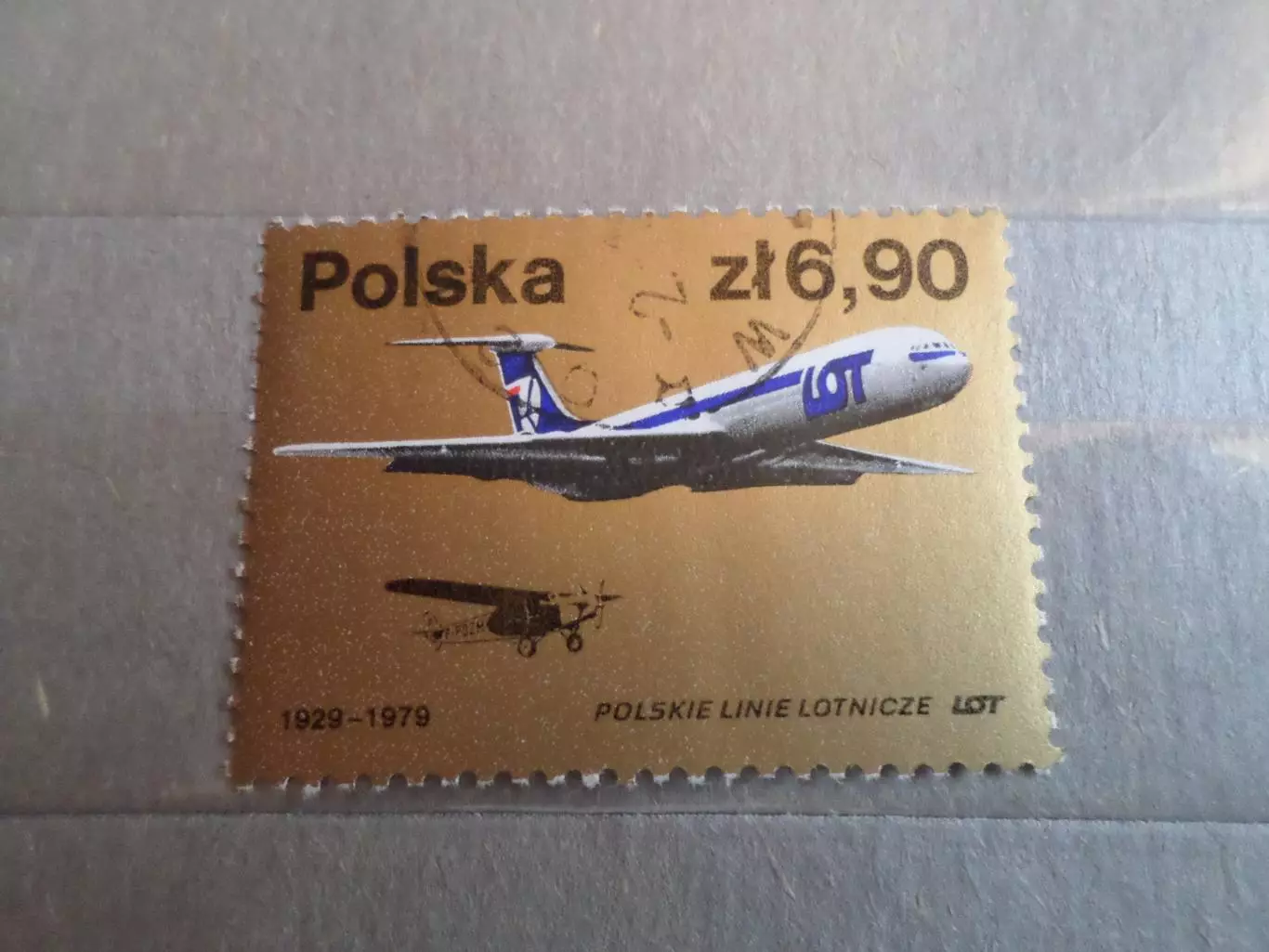 Марки Польша авиация 50 лет авиакомпании ЛОТ 1979 г гаш