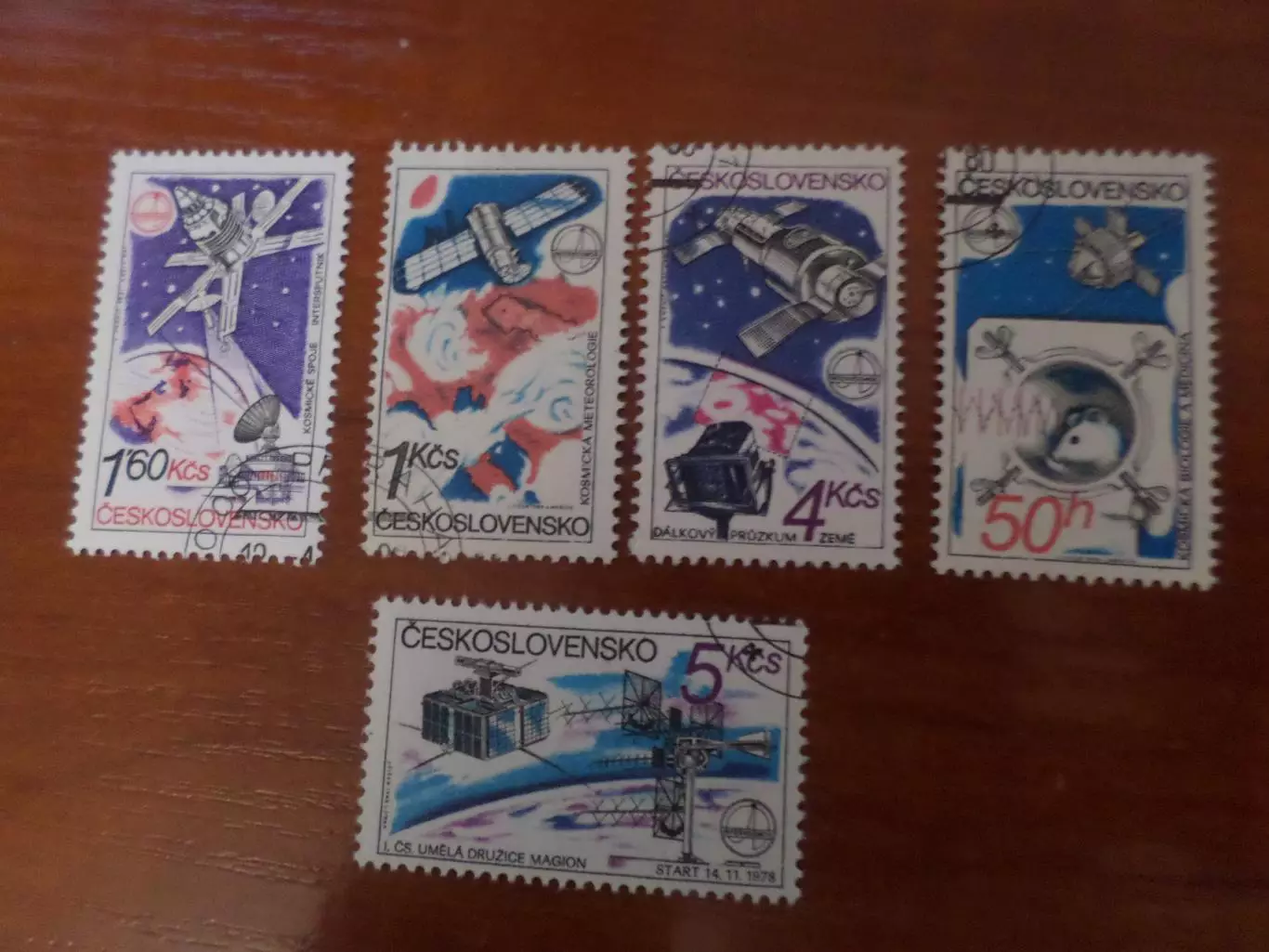 Марки Чехословакия космос Интеркосмос 1980 г гаш