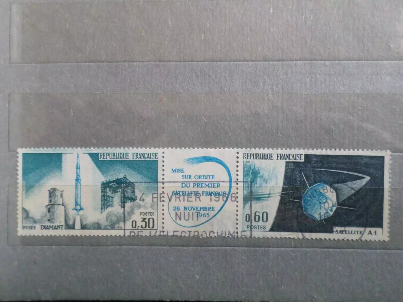 марки Франция космос Первый спутник Франции 1965 г гаш