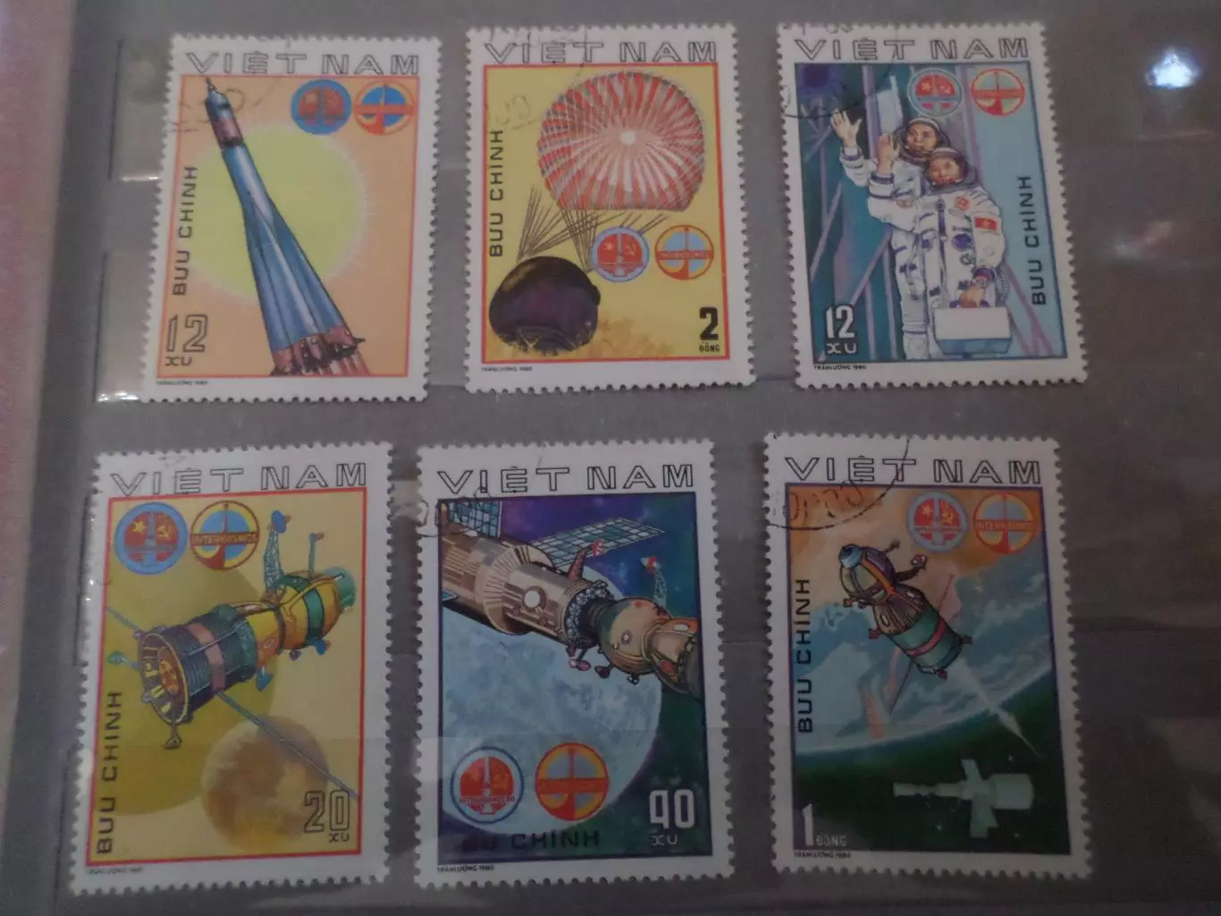 Марки Вьетнам космос Интеркосмос 1980 г гаш