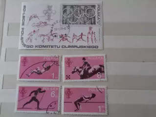 марки Польша спорт 60 лет польского олимпийского комитета 1979 г гаш