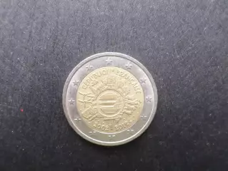 Монета 2 евро Франция 10 лет введения Евро