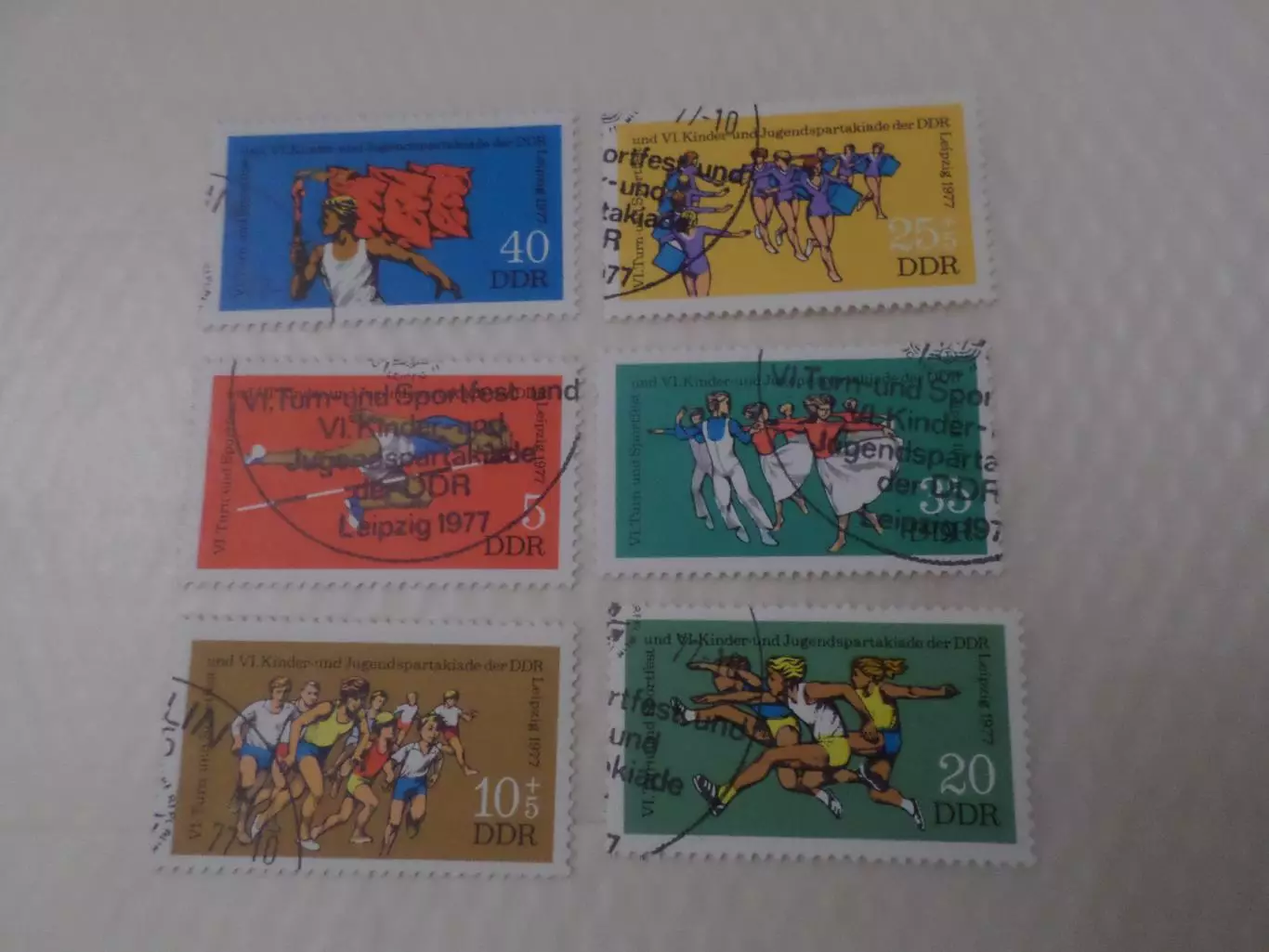 Марки ГДР спорт 6-я детская спартакиада 1977 г гаш