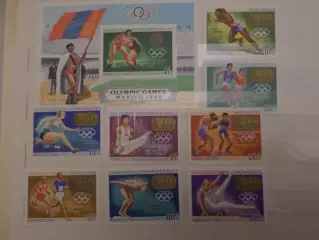 Марки Монголия олимпийские игры Мехико 1968 г негаш