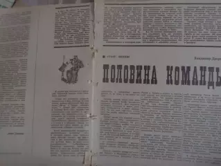 заметка из журнала Дворцов - Половина команды хоккей 1976 г