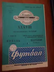 программа Кубань Краснодар - Пахтакор Ташкент 1976 г