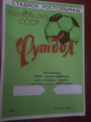 программа Ростсельмаш Ростов-на-Дону 1977 г 2-й круг