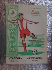 программа Таврия Симферополь - Кузбасс Кемерово 1976 г