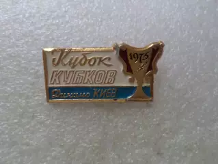 Значок Динамо Киев обладатель Суперкубка 1975 г белый