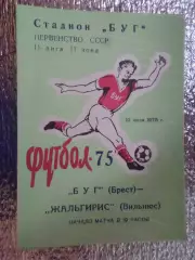 программа Буг Брест - Жальгирис Вильнюс 1975 г
