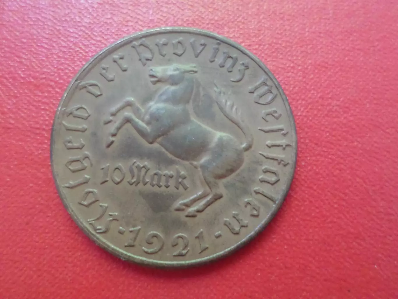 Монета 10 марок Германия 1921 г