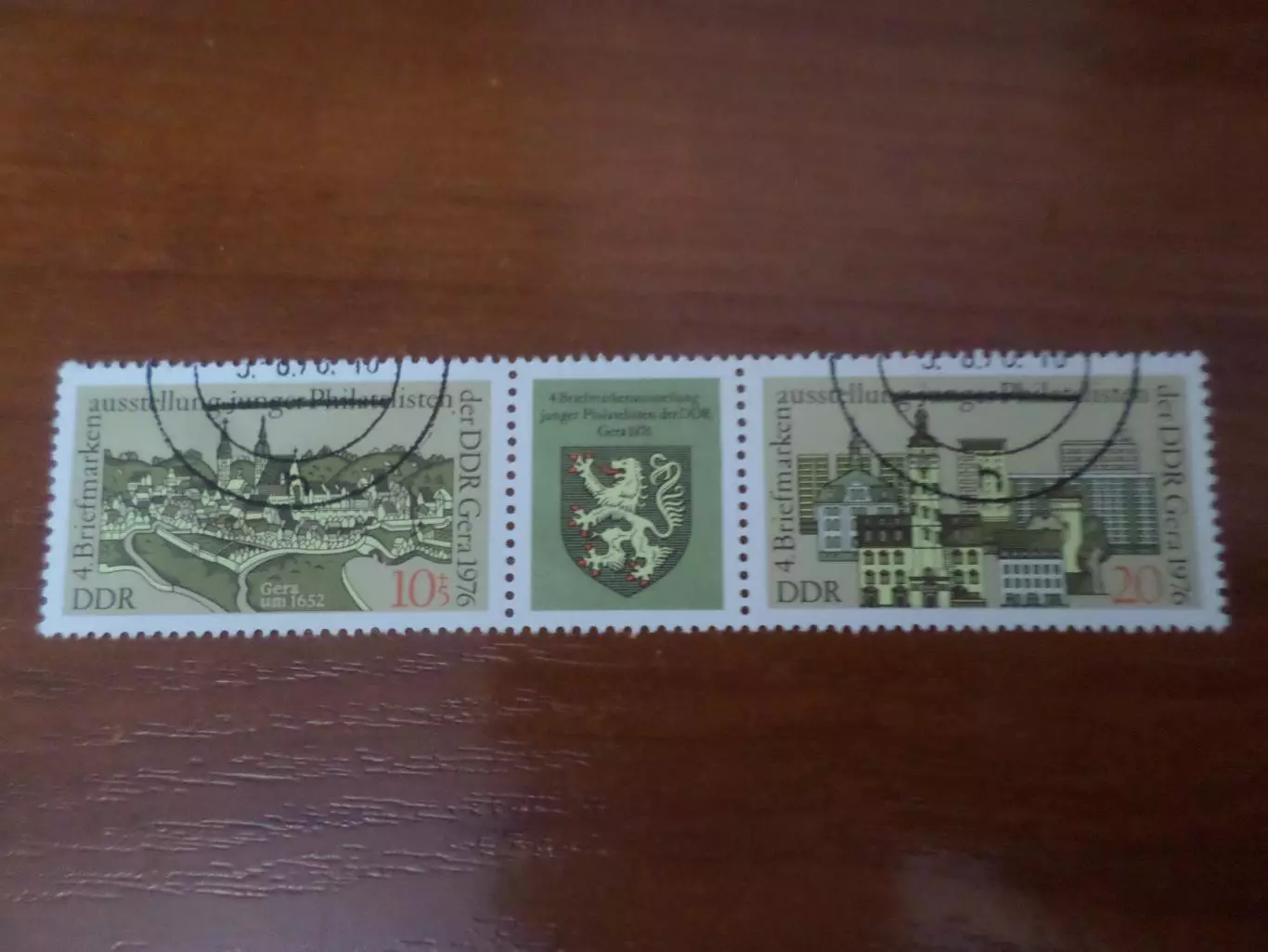 марки ГДР Филателистическая выставка г. Гера 1976 г гаш
