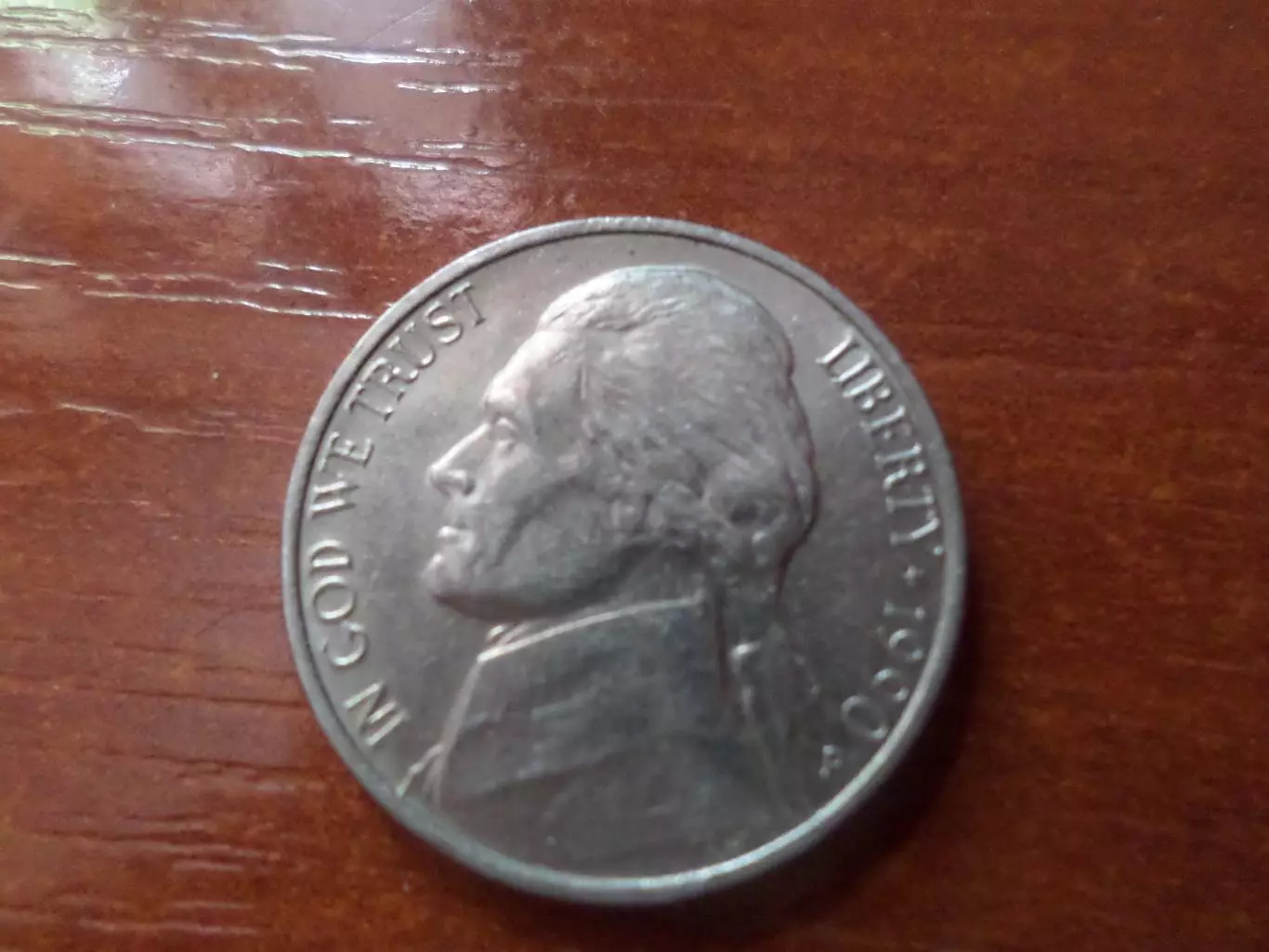 монета 5 центов США 1990 г