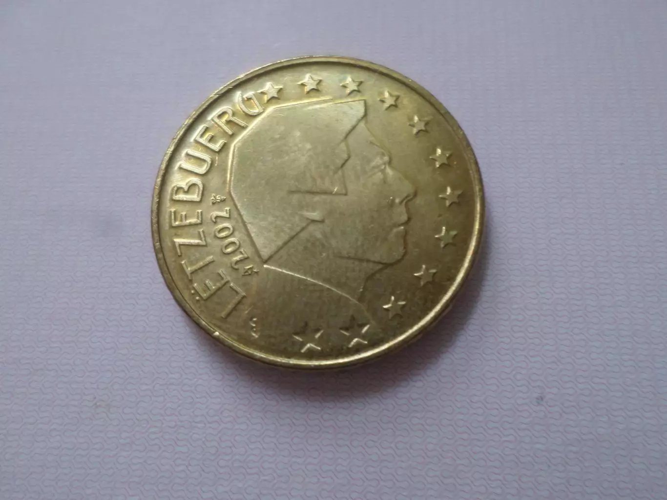 Монета 50 евроцентов Люксембург 2002 г