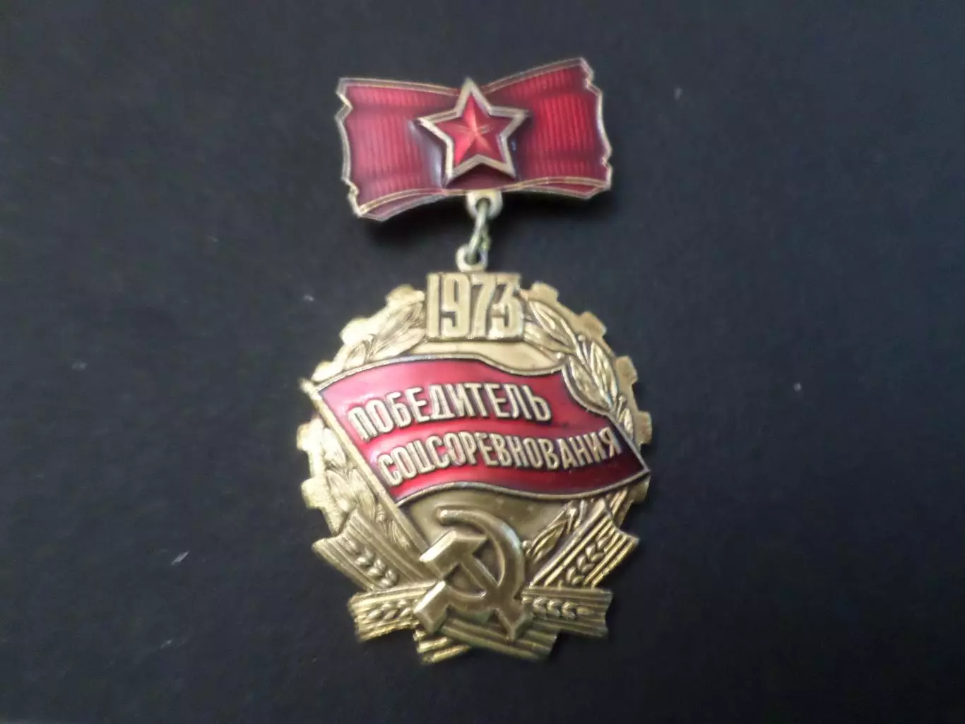 значок Победитель соцсоревнования 1973 г