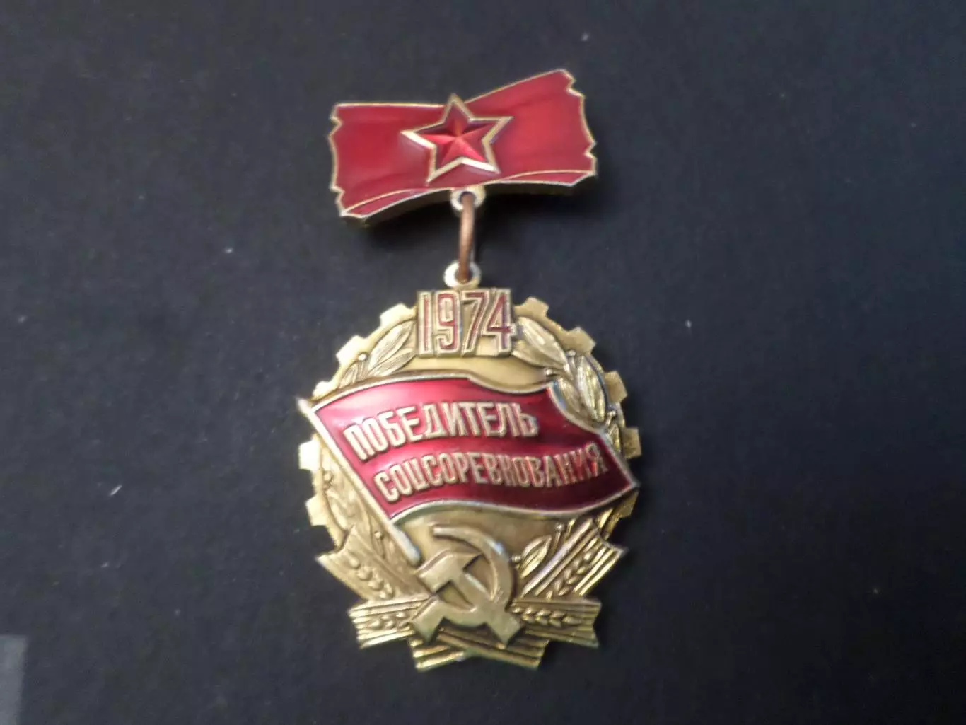 значок Победитель соцсоревнования 1974 г