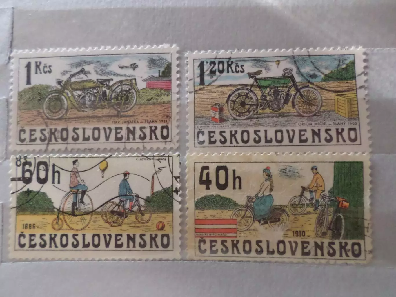 марки Чехословакия Мотоциклы, велосипеды 1975 г гаш