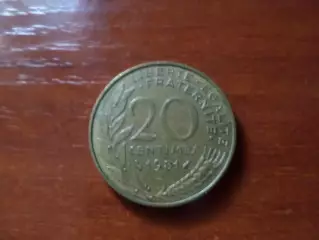 Монета 20 сантимов Франция 1981 г