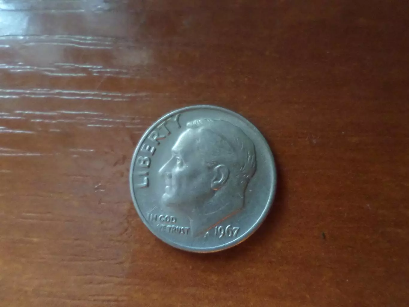 Монета 10 центов США 1967 г дайм