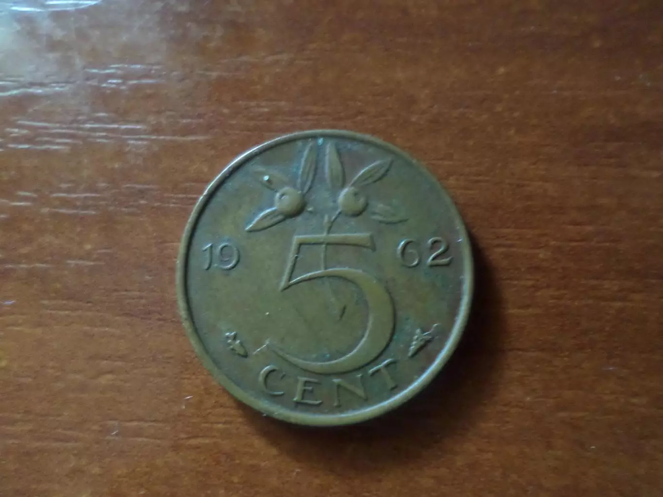 Монета 5 центов Нидерланды 1962 г