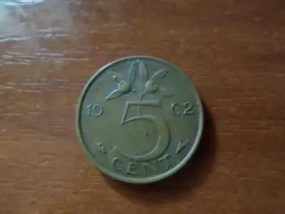 Монета 5 центов Нидерланды 1962 г