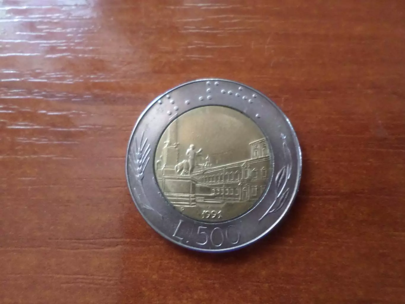 Монета 500 лир Италия 1991 г