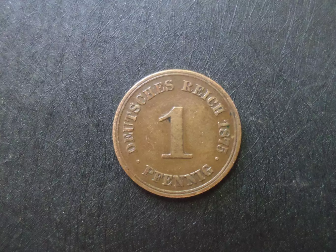 Монета 1 пфенниг Германия 1875 г