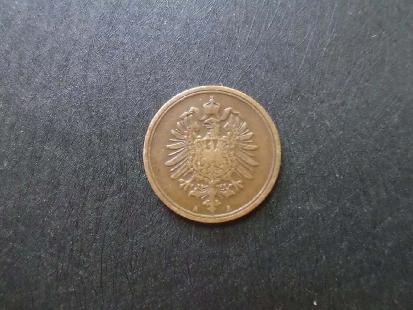 Монета 1 пфенниг Германия 1875 г 1
