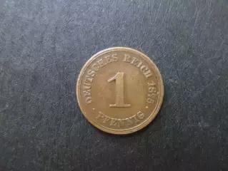 Монета 1 пфенниг Германия 1875 г