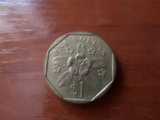 Монета 1 доллар Сингапур 2006 г