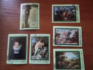 Марки СССР искусство живопись картины Рубенса 1977 г гаш.