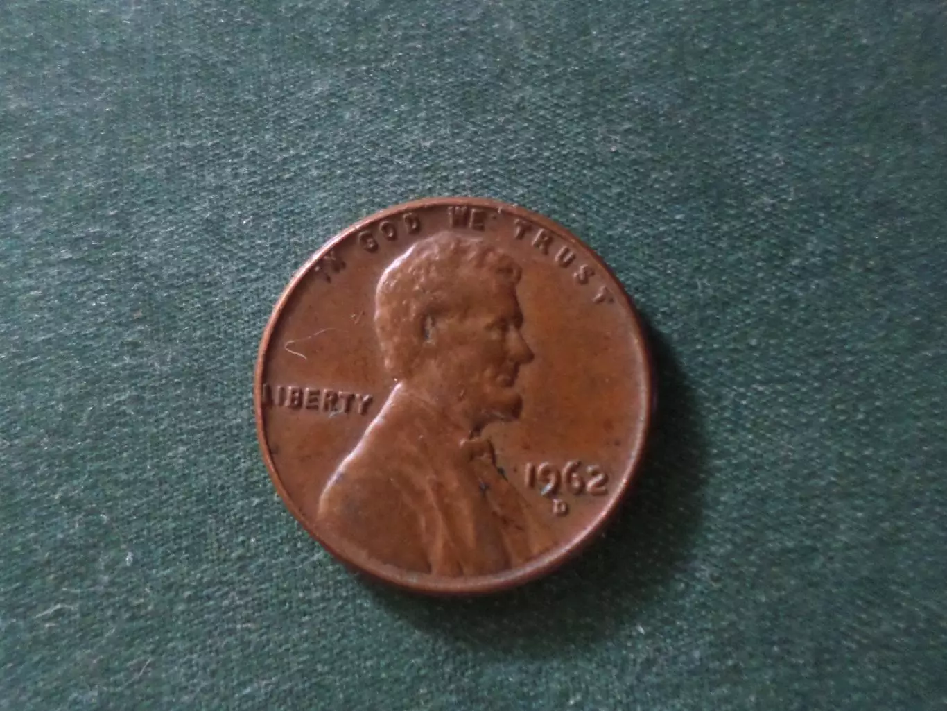 Монета 1 цент США 1962 г двор D